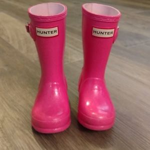 Hunter Glitter Pink Rain Boots